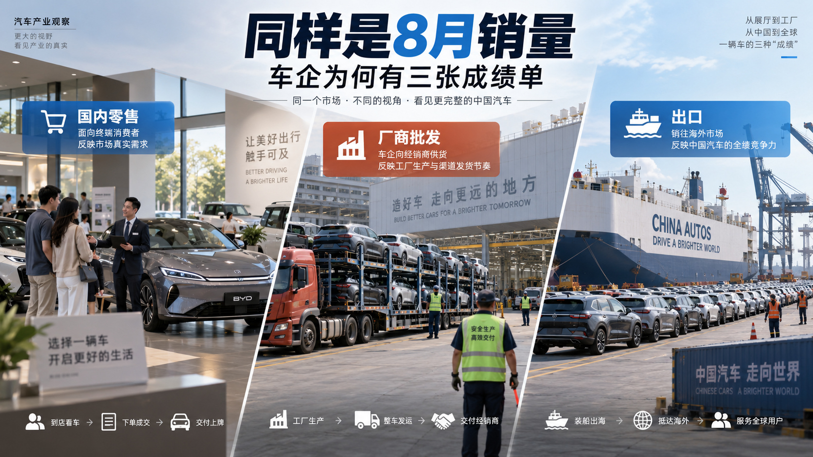 同样是8月销量，车企为何有三张成绩单
